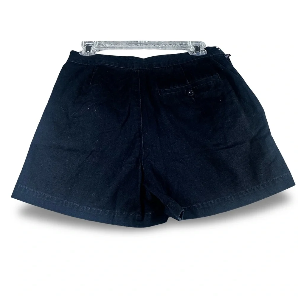 POLO RALPH LAUREN‎ belted Shorts Womens US 8 black Chino 100% Cotton Twill